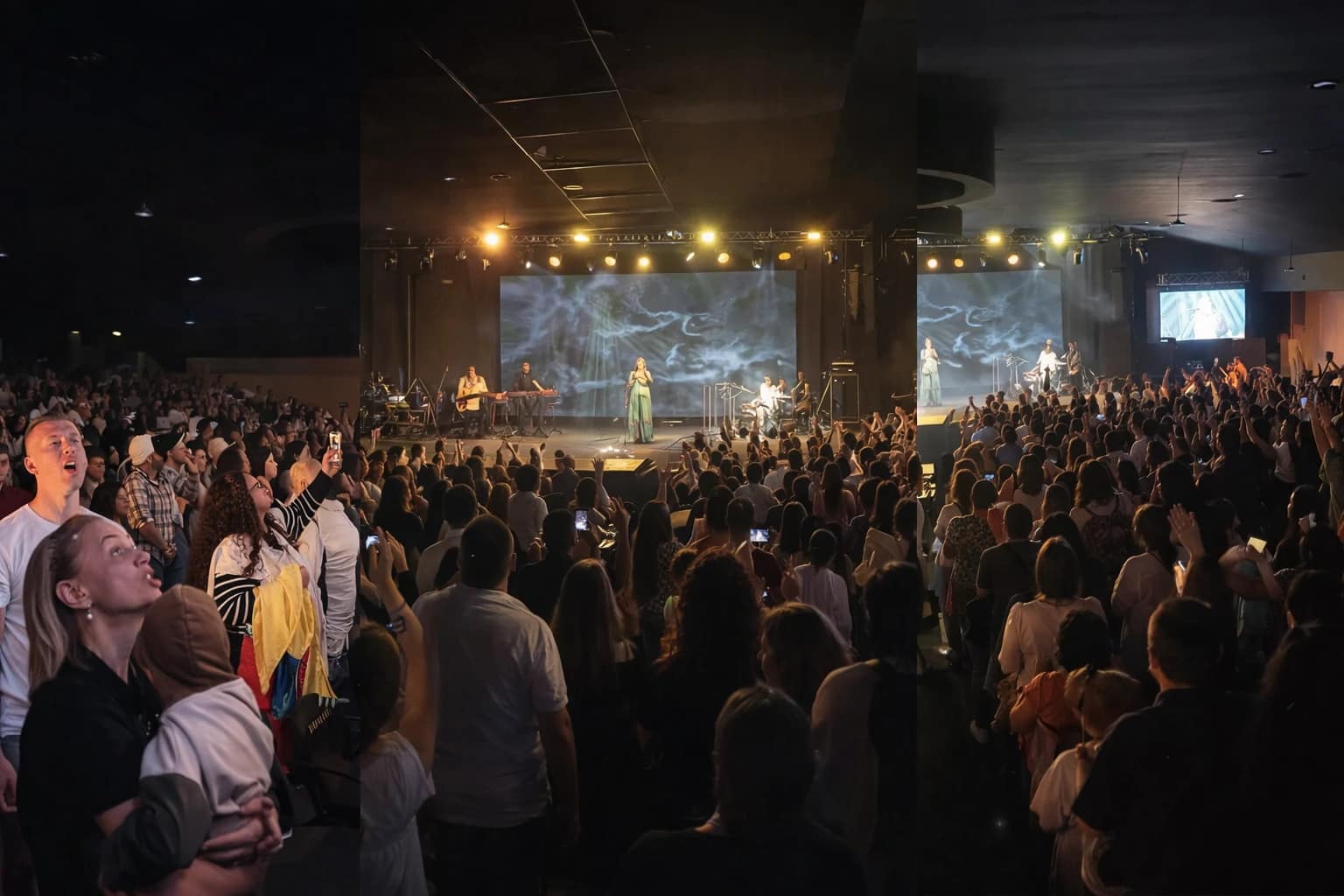 Congregación adorando en Iglesia Pasión por Cristo Madrid